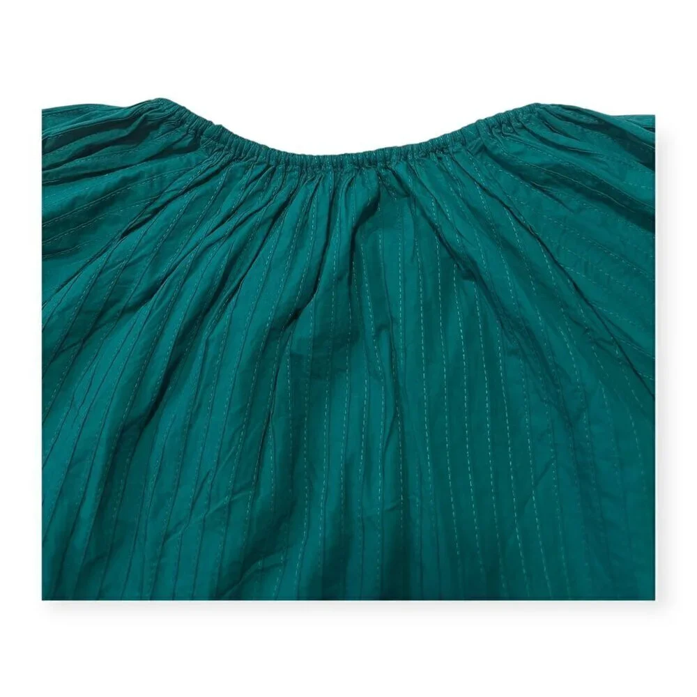 Ulla Johnson Concetta Cotton Blouse, Size 2, Color Verdigris, puff sleeves, NWT
